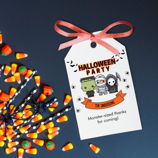 Frankenstein Mummy Grim Reaper Spooky Halloween Cadeaulabel