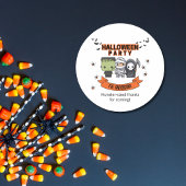 Frankenstein Mummy Grim Reaper Spooky Halloween Ronde Sticker