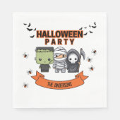 Frankenstein Mummy Grim Reaper Spooky Halloween Servet (Voorkant)