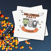 Frankenstein Mummy Grim Reaper Spooky Halloween Servet