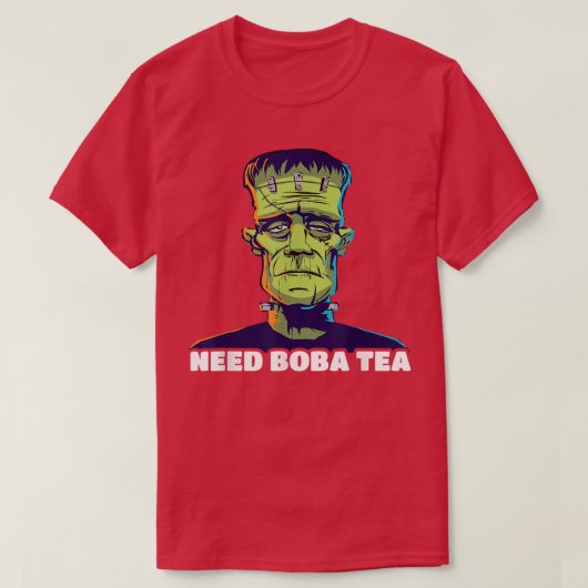 Frankenstein Needs Boba Tea T-shirt (Design voorkant)