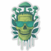 Frankenstein Paddenstoel Schedel Sticker (Voorkant)