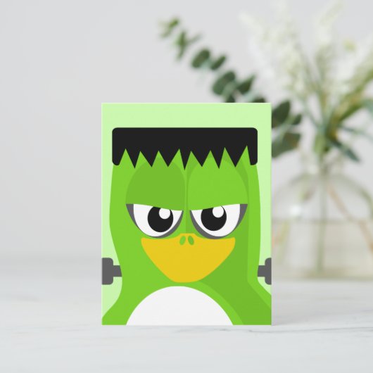 Frankenstein Penguin Briefkaart (Staand voorkant)