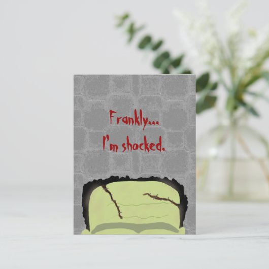 Frankenstein Pun Halloween Briefkaart (Staand voorkant)