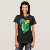 Frankenstein Riding Rex Cool Dinosaur Halloween Co T-shirt (Voorkant volledig)