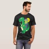 Frankenstein Riding Rex Cool Dinosaur Halloween Co T-shirt (Voorkant volledig)
