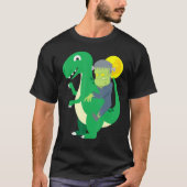 Frankenstein Riding T Rex Cool Dinosaur Halloween T-shirt (Voorkant)