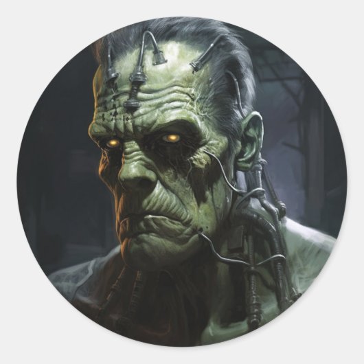 Frankenstein Ronde Sticker (Voorkant)