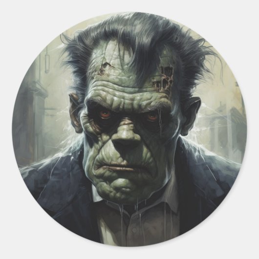 Frankenstein Ronde Sticker (Voorkant)