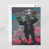 frankenstein schepsel in storm briefkaart (Voorkant / Achterkant)