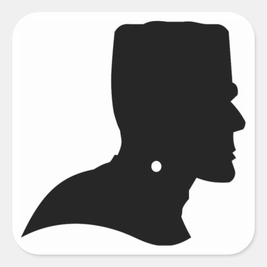FRANKENSTEIN SILHOUETTE VIERKANTE STICKER (Voorkant)