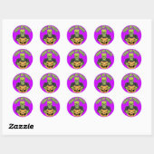Frankenstein Skull Ronde Sticker (Vel)
