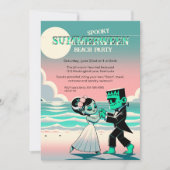 Frankenstein Summerween Beach Party Retro Dansen Kaart (Voorkant)