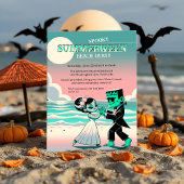 Frankenstein Summerween Beach Party Retro Dansen Kaart