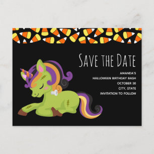 Frankenstein Unicorn Verjaardag Save the Date Uitnodiging Briefkaart