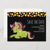 Frankenstein Unicorn Verjaardag Save the Date Uitnodiging Briefkaart (Voorkant / Achterkant)