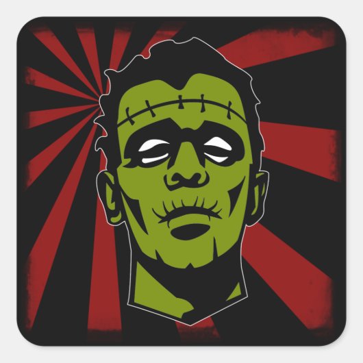Frankenstein. Vierkante Sticker (Voorkant)