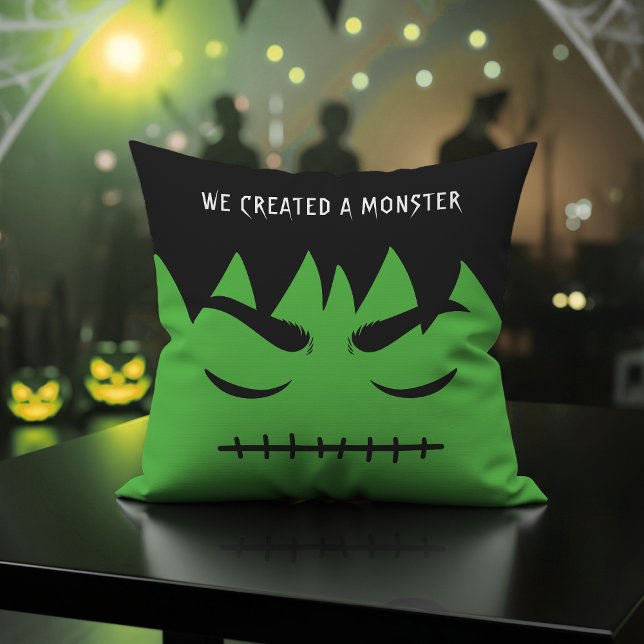 Frankenstein We Creëer een Monster Halloween Kussen (Frankenstein We Created a Monster Halloween Throw Pillow
)