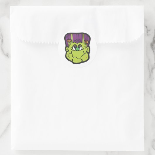 frankenstein ziet cartoon ronde sticker (Tas)