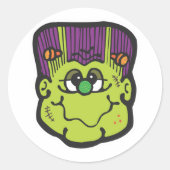 frankenstein ziet cartoon ronde sticker (Voorkant)