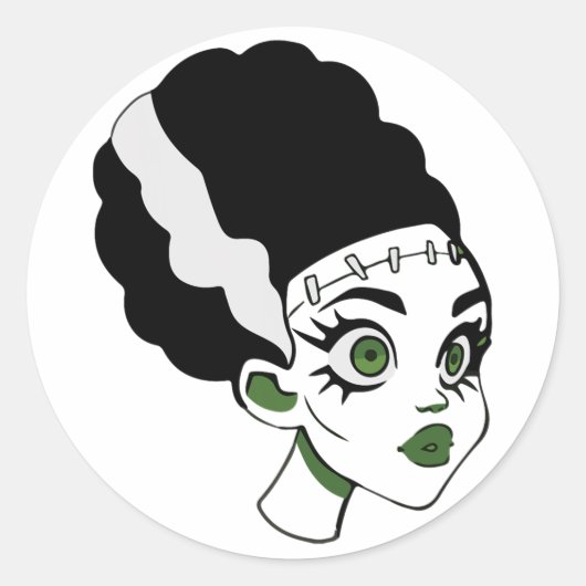 Frankenstein's Bride Monster Halloween Kostuum 1 Ronde Sticker (Voorkant)