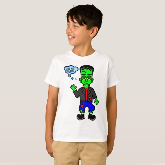 Frankenstein's Cartoon van Monster Boy T-shirt (Voorkant volledig)