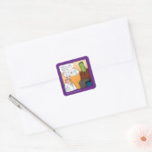 Frankensteins Doctor Cartoon Vierkante Sticker (Envelop)
