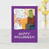 Frankenstein's Doctor Halloween Kaart (Gele Bloem)