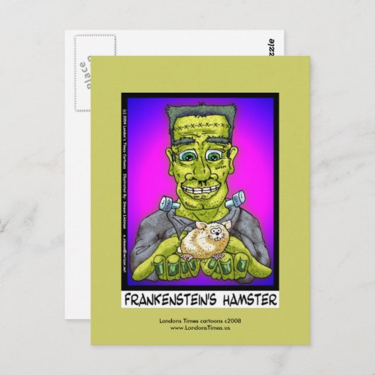Frankenstein's hamster Funny Cartoon Briefkaart (Voorkant / Achterkant)