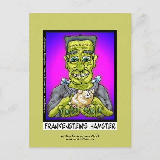 Frankenstein's hamster Funny Cartoon Briefkaart (Voorkant)