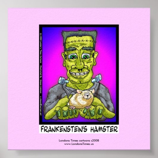 Frankenstein's hamster Funny Cartoon Poster (Voorkant)