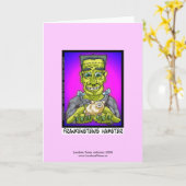 Frankenstein's hamster Funny Cartoon Wenskaart Kaart (Gele Bloem)