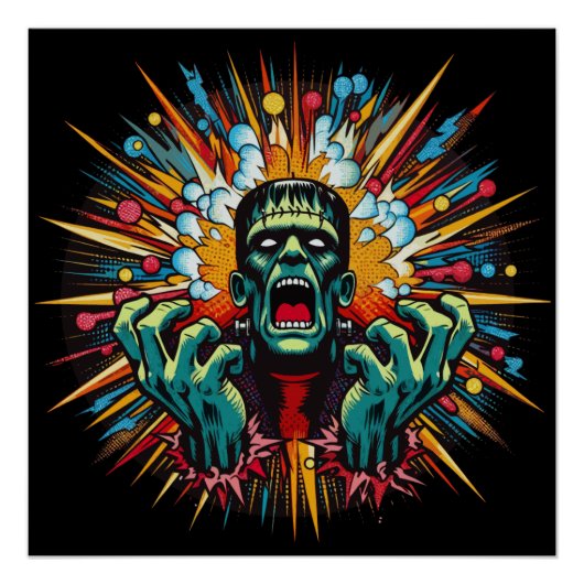 Frankenstein's Melt Down Glossy Poster (Voorkant)