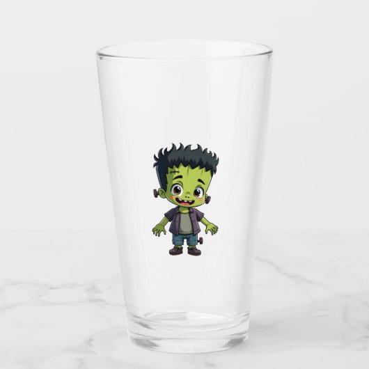 Frankenstein's Monster - Grappige Halloween Cartoo Glas (Voorkant)