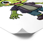 Frankenstein's Monster - Grappige Halloween Cartoo Poster (Hoek)
