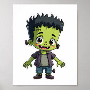 Frankenstein's Monster - Grappige Halloween Cartoo Poster