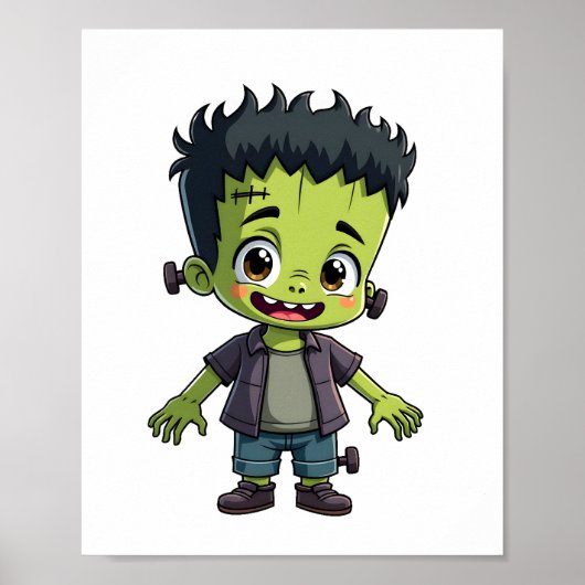 Frankenstein's Monster - Grappige Halloween Cartoo Poster (Voorkant)