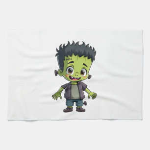 Frankenstein's Monster - Grappige Halloween Cartoo Theedoek