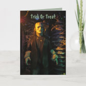 Frankenstein's Monster Halloween Card Feestdagen Kaart (Voorkant)