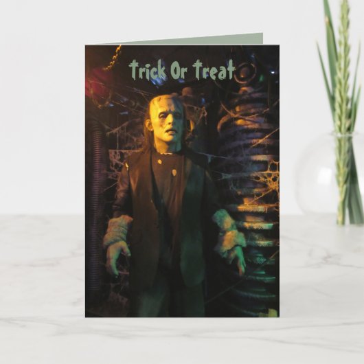 Frankenstein's Monster Halloween Card Feestdagen Kaart (Voorkant)