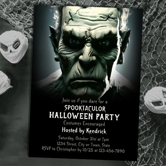 Frankenstein's Monster Halloween Kostuumfeest Kaart