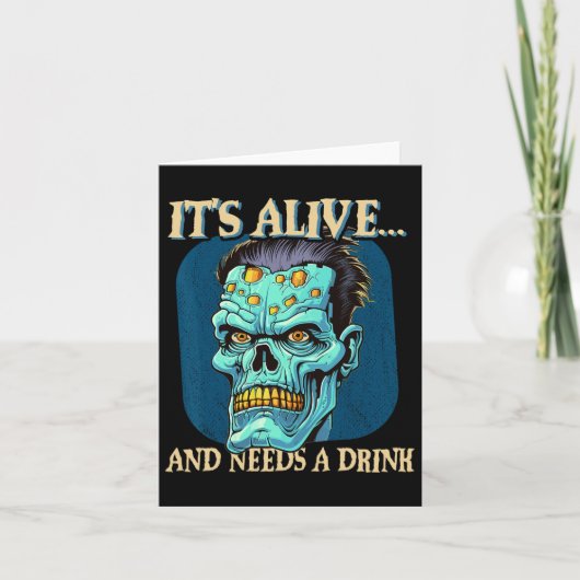 Frankensteins Monster Het Leeft En Heeft Eén Drank Kaart (Voorkant)