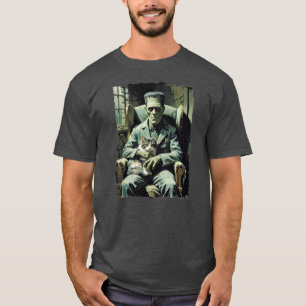 Frankenstein's Monster ontspant zich met zijn kat! T-shirt