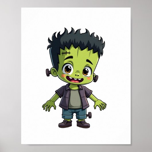 Frankenstein's Monster - Schattigee Halloween-Cart Poster (Voorkant)