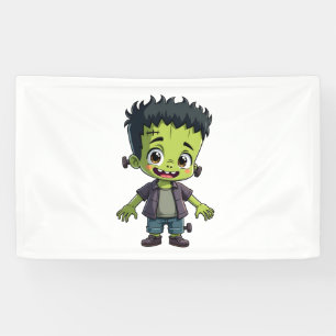 Frankenstein's Monster - Schattigee Halloween-Cart Spandoek