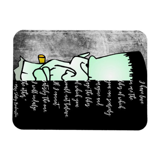 Frankenstein's monster, Shelley Love & Rage Quote Magneet (Horizontaal)