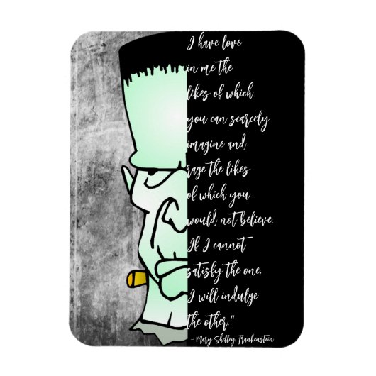 Frankenstein's monster, Shelley Love & Rage Quote Magneet (Verticaal)