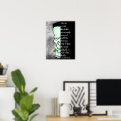 Frankenstein's monster, Shelley Love & Rage Quote Poster (Thuiskantoor)