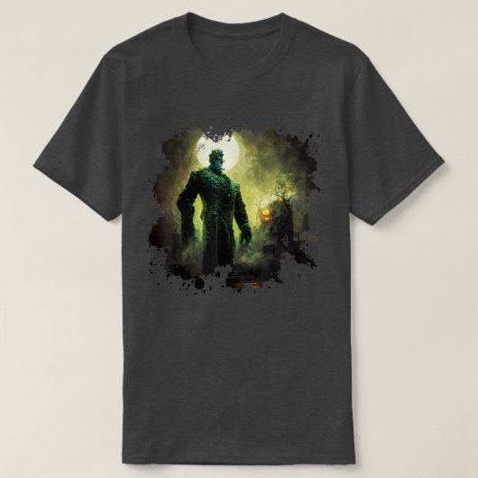 Frankenstein's Monster Spooky Hallow Graveyard T-shirt (Design voorkant)