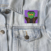 Frankensteins Monster Vierkante Button 5,1 Cm (In situ)